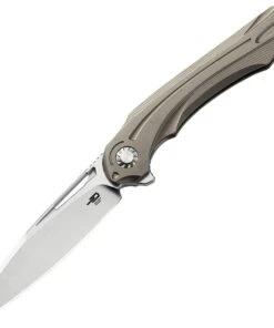 Bestech T2001D Wibra Framelock, 3.5" Bohler M390 Plain Blade, Bronze Handle