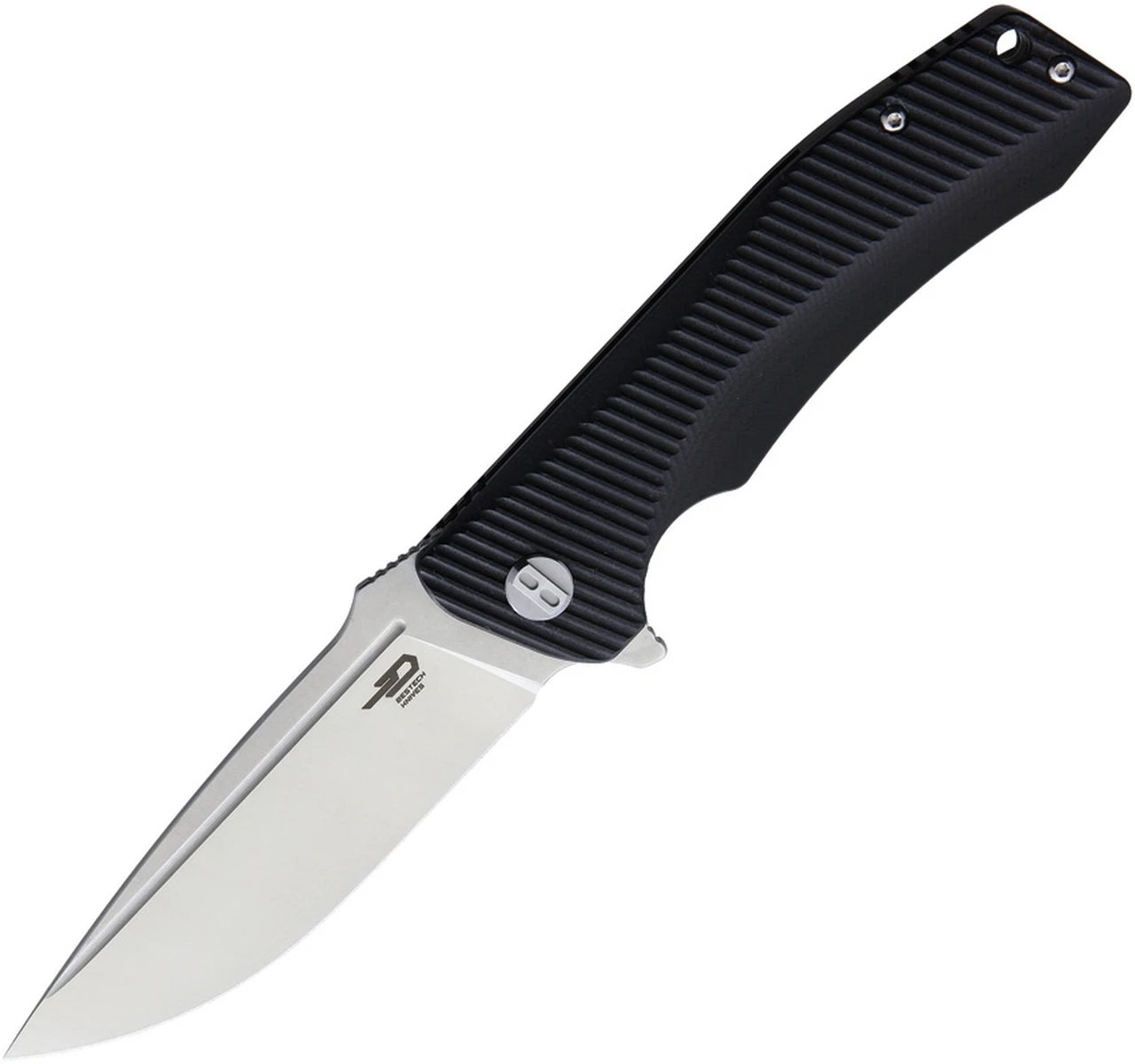 Bestech Mako BG27A Flipper Knife, 3.74" D2 Drop Point Blade, Milled Black G-10 Handle 1 Bestech Mako BG27A Flipper Knife, 3.74" D2 Drop Point Blade, Milled Black G-10 Handle