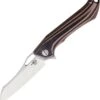 Bestech Platypus BG28C Flipper Knife, 3.43" D2 Two-Tone Sheepsfoot Blade, Milled Beige, Orange & Black G-10 Handle