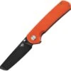 Bestech Knives Sledgehammer BG31A-2, 3" D2 Stonewashed Black Tanto Blade, Orange G-10 Handle