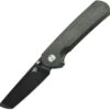 Bestech Knives Sledgehammer BG31B-2, 3" Black D2 Stonewashed Tanto Blade, Green Micarta Handle