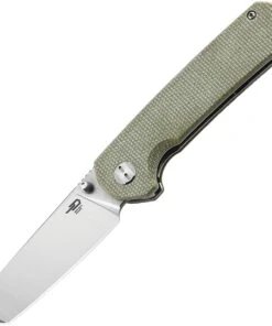Bestech Knives Sledgehammer BG31D, 3" D2 Stonewashed & Satin Tanto Blade, Beige Canvas Micarta Handle