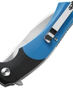 Bestech Knives Penguin Flipper Knife BG32B, 3.6" D2 Satin & Stonewash Plain Blade, Blue & Black G-10 Handle -Knifeworks Sales Store BTKG32B 1 14132.1618340907