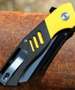 Bestech Rockface - Blk / Yellow G10 (3.4" D2 Two Tone) BG46A -Knifeworks Sales Store BTKG46A.3 48465.1645029482