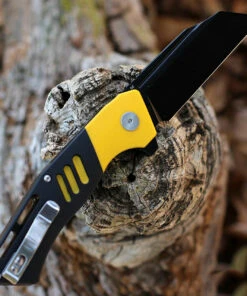 Bestech Rockface - Blk / Yellow G10 (3.4" D2 Black ) BG46B -Knifeworks Sales Store BTKG46B.1 90492.1645035821