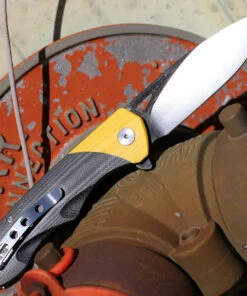 Bestech Airstream - Blk / Yellow G10 (3.9" D2 Two Tone Drop Point) BG47A -Knifeworks Sales Store BTKG47A.1 40005.1645031705