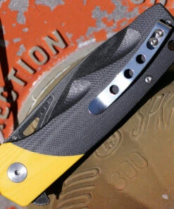 Bestech Airstream - Blk / Yellow G10 (3.9" D2 Blk SW Drop Point) BG47B -Knifeworks Sales Store BTKG47B.1 50938.1645037750
