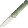 Bestech Knives Kendo Framelock Green BTKT1903E, 3.7" S35VN Tanto Blade, Stonewash Titanium Handle