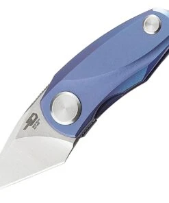 Boker Bestech Tulip Ball Lock 1912B, 1.25" Bohler M390 Kiridashi Blade, Blue Titanium Handle