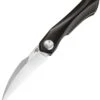 Bestech Knives Ivy BT2004A Flipper Knife, 3" S35VN Satin Hawkbill Blade, Black Titanium Handles