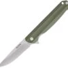 Buck Knives Langford 0251GRS, 3.375" 7Cr Stainless Steel Satin Drop Point Blade, Green G-10 Handle