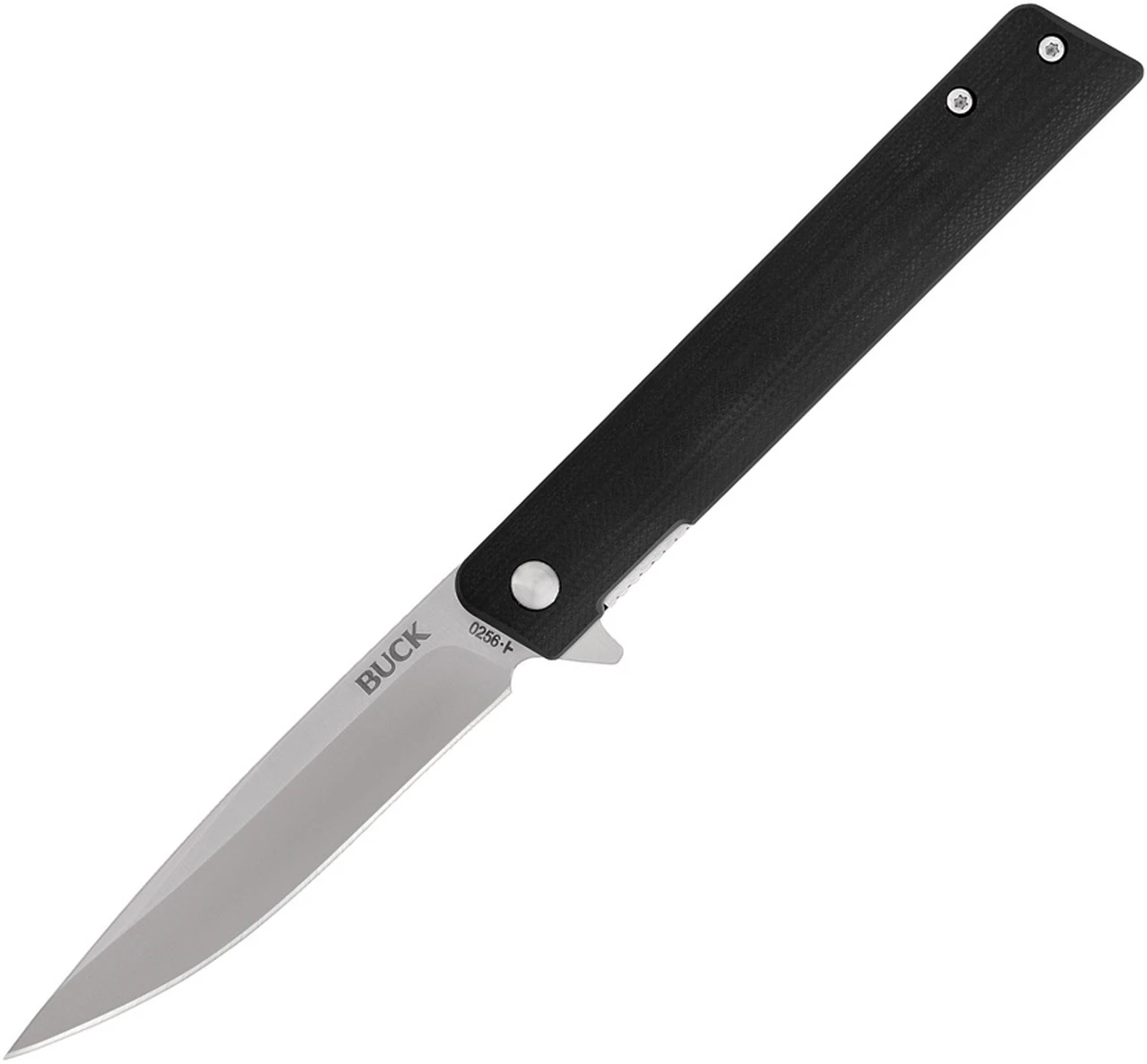Buck Knives Decatur 0256BKS, 3.63" 7Cr Stainless Steel Satin Drop Point Blade, Black G-10 Handles 1 Buck Knives Decatur 0256BKS, 3.63" 7Cr Stainless Steel Satin Drop Point Blade, Black G-10 Handles