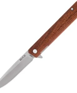 Buck Knives Decatur 0256BRS, 3.63" 7Cr Stainless Steel Satin Drop Point Blade, Guibourtia Ehie Wood Handles