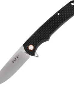 Buck Knives Haxby 0259CFS, 3.875" 7Cr Stainless Steel Satin Drop Point Blade, Carbon Fiber Handles