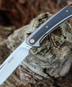 Buck Knives Buck 263 HiLine Flipper - Gray Aluminum and Blk G-10 (3.25" D2 Cleaver SW)