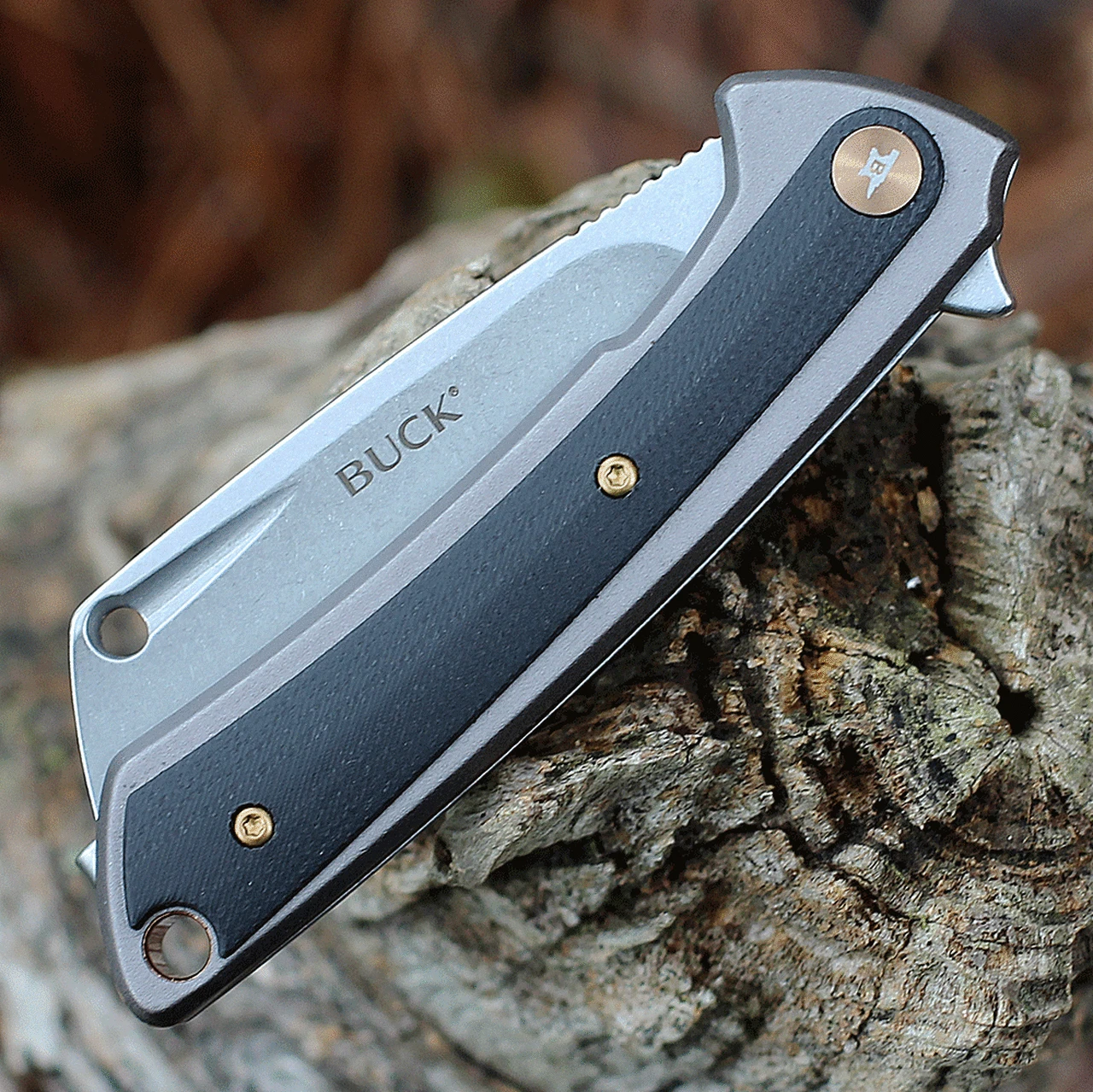 Buck Knives Buck 263 HiLine Flipper - Gray Aluminum and Blk G-10 (3.25" D2 Cleaver SW) 3 Buck Knives Buck 263 HiLine Flipper - Gray Aluminum and Blk G-10 (3.25" D2 Cleaver SW) - Image 3