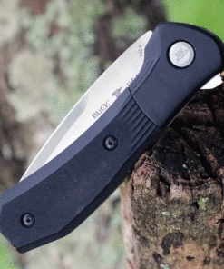Buck Knives Buck Paradigm Assisted Open Knife 590BKS-B, 3" S35VN Satin Plain Blade, Black Textured G-10 Handles -Knifeworks Sales Store BU590BKS.3 90084.1625683110