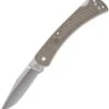 Buck Knives Buck 110 Slim Hunter BU110BRS2, 3.75" 420HC Clip Blade, Tan Nylon Handle