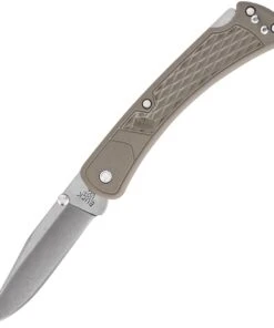 Buck Knives Buck 110 Slim Hunter BU110BRS2, 3.75" 420HC Clip Blade, Tan Nylon Handle