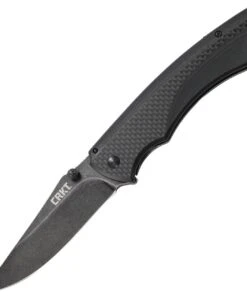 CRKT Burnout Framelock CR4123K, 3.660" 8Cr13mOV Plain Blade, Black Carbon Fiber G10 Base with 3Cr13 on the back Handle