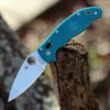 Spyderco Knives Spyderco Manix 2 Lightweight CPM SPY27 - C101PCBL2, 3.37" CPM SPY27 Satin Plain Blade, Blue FRCP Handle