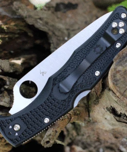 Spyderco Knives Spyderco Endura Thin Blue Line 3.80" Satin Black FRN C10FBKBL -Knifeworks Sales Store C10FPSBKBL.2 49163.1626886414