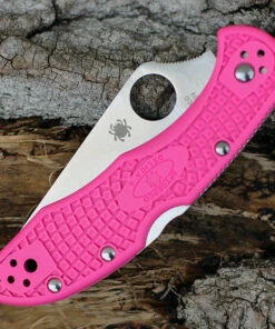 Spyderco Knives Spyderco Delica 4 FRN Pink C11FPPNS30V, 2.90" CPM S30V Satin Plain Blade, Pink FRN Handle -Knifeworks Sales Store C11FPPNS30V.3 99746.1609362624