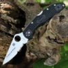 Spyderco Knives Spyderco Delica Thin Blue Line 2.90" Satin Black FRN C11FBKBL