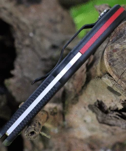 Spyderco Knives Spyderco Delica Thin Red line 2.90" Satin Black FRN C11FBKRD -Knifeworks Sales Store C11FPSBKRD 54728.1626812945