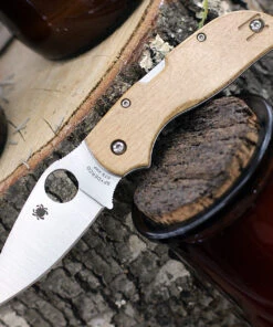 Spyderco Knives Spyderco Chaparral Birdseye Maple C152WDP, 2.79" CTS XHP Plain Blade, Wood Handle