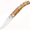 Castillo Knives Navaja Lockback Folding, C1CUB, 3" Satin Sandvik 14C28N Blade, Curly Birch Wood Handle