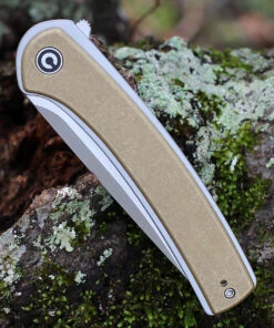 CIVIVI Knives CIVIVI Asticus C2002E, 3.80" D2 Satin Drop Point Plain Blade, Stonewashed Brass Handles -Knifeworks Sales Store C2002E.3 27516.1611675977