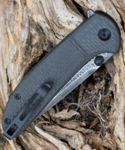 CIVIVI Knives CIVIVI Badlands Vagabond C2019DS-1, 3.25" Black Hand Rubbed Damascus Drop Point Blade, Twill Carbon Fiber Handles -Knifeworks Sales Store C2019DS1 2 67983.1628004187