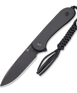 CIVIVI Knives CIVIVI Elementum Fixed Blade C2105A, 3.98" D2 Black Stonewashed Blade, Black G-10 Handle, Black Kydex Sheath w/ T-Clip