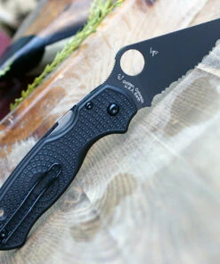 Spyderco Knives Spyderco Para 3 Lightweight C223SBBK, 2.92" CTS BD1N Black Serrated Blade, Black FRN Handle 5 Spyderco Knives Spyderco Para 3 Lightweight C223SBBK, 2.92" CTS BD1N Black Serrated Blade, Black FRN Handle -Knifeworks Sales Store C223SBBK 27280.1581624095