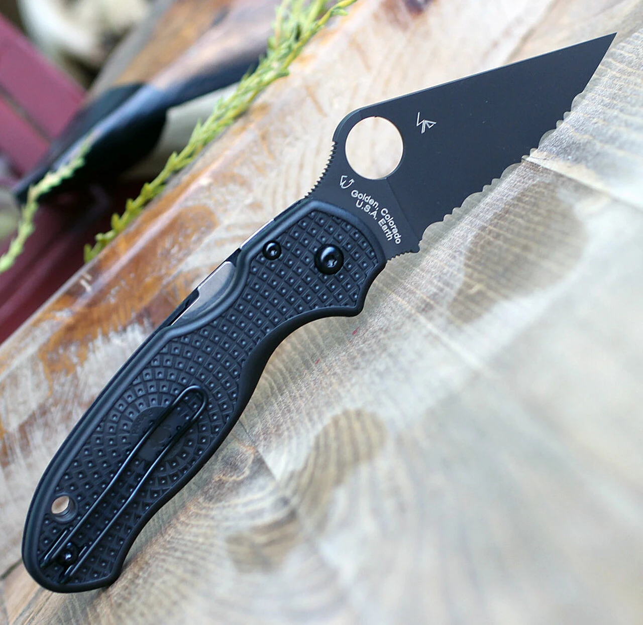 Spyderco Knives Spyderco Para 3 Lightweight C223SBBK, 2.92" CTS BD1N Black Serrated Blade, Black FRN Handle 2 Spyderco Knives Spyderco Para 3 Lightweight C223SBBK, 2.92" CTS BD1N Black Serrated Blade, Black FRN Handle - Image 2