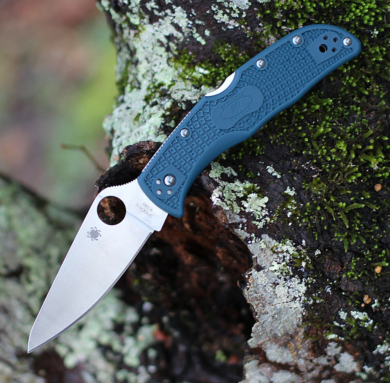 Spyderco Knives Spyderco Endela Lightweight Blue FRN (3.4" K390 Satin) C243FPK390 1 Spyderco Knives Spyderco Endela Lightweight Blue FRN (3.4" K390 Satin) C243FPK390