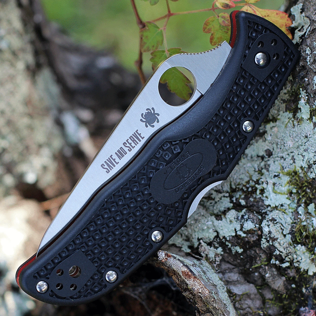 Spyderco Knives Spyderco Endela "Thin Red Line" Blk FRN (3.4" Serr) C243FPSBKRD 2 Spyderco Knives Spyderco Endela "Thin Red Line" Blk FRN (3.4" Serr) C243FPSBKRD - Image 2