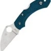Spyderco Knives Spyderco Dragonfly 2, 2.28" Wharncliffe K390 Satin Plain Blade, Blue FRN Handle