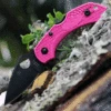 Spyderco Knives Spyderco Dragonfly 2 Pink C28FPPNSV30VBK2, 2.28" CPM S30V Black Plain Blade, Pink FRN Handle