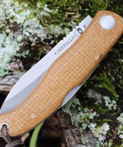 Castillo Knives Muralla Folding Lockback, C2WBM, 3.5" Sandvik 14C28N Plain Blade, Wheat Brown Micarta Handle -Knifeworks Sales Store C2WBM.2 67010.1636050241