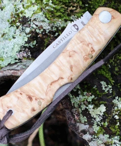 Castillo Knives Torre Lockback Folding, C3CUB, 3" Sandvik 14C28N Blade, Curly Birch Handles -Knifeworks Sales Store C3CUB.4 60403.1636039600