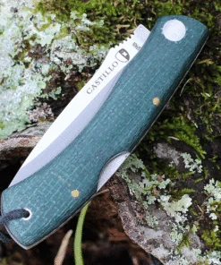 Castillo Knives Torre Lockback Folding, C3JGM, 3" Sandvik 14C28N Blade, Juniper Green Micarta Handles -Knifeworks Sales Store C3JGM.2 18794.1636042558