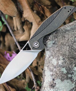 CIVIVI Knives CIVIVI Anthropos C903D 3.25" 154CM Satin Drop Point Blade, Black Stonewashed Brass Handles