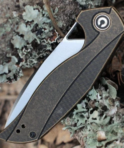 CIVIVI Knives CIVIVI Anthropos C903D 3.25" 154CM Satin Drop Point Blade, Black Stonewashed Brass Handles -Knifeworks Sales Store C903D.3 22941.1621968628