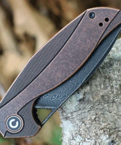 CIVIVI Knives CIVIVI Anthropos C903DS3, Black Stonewashed Copper Handle, 3.25" Black Damascus Drop Point Blade -Knifeworks Sales Store C903DS.2 82124.1621971828