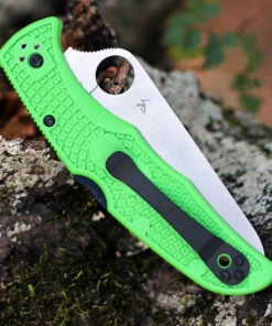 Spyderco Knives Spyderco Pacific Salt 2 C91FPGR2, 3.78" LC200N Satin Plain Blade, Green FRN Handle -Knifeworks Sales Store C91FPGR2.2 97522.1602864816