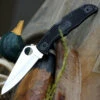 Spyderco Knives Spyderco Pacific Salt 2 C91PBK2, 3.78" H1 Steel Satin Plain Blade, Black FRN Handle