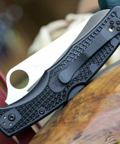 Spyderco Knives Spyderco Pacific Salt 2 C91PBK2, 3.78" H1 Steel Satin Plain Blade, Black FRN Handle -Knifeworks Sales Store C91PBK2.3 83858.1581624410