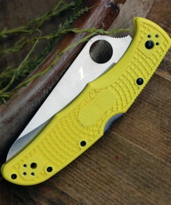 Spyderco Knives Spyderco Pacific Salt 2 Yellow FRN (3.8" H-1 Serr) C91PYL2 -Knifeworks Sales Store C91PYL2.3 69087.1630769072